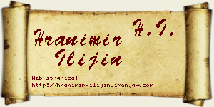 Hranimir Ilijin vizit kartica